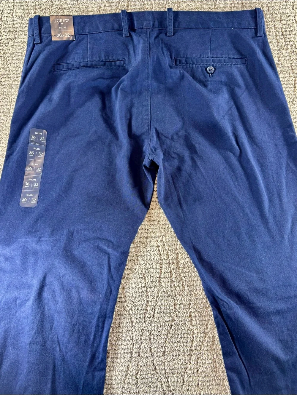 NWT J. Crew Flex Men’s Size 36/32 Navy Slim Fit Chino Pants